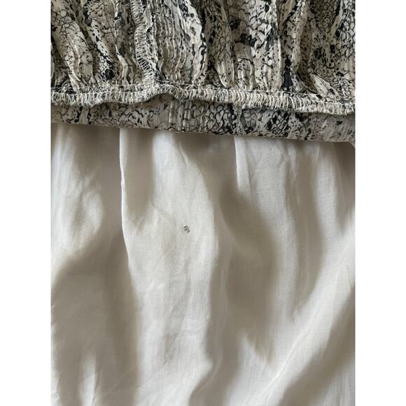 Another Love Ellianna Dress L Winter Snake Puff Sleeves Ruffle Fit Flare Party - Picture 14 of 14